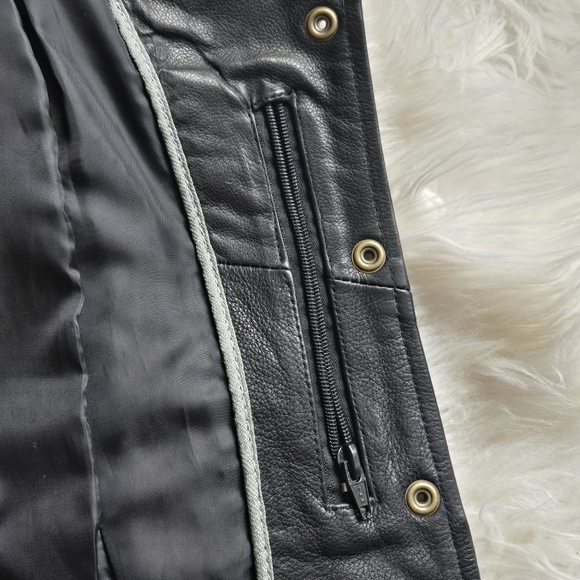 Women's Victory Motorcycle Genuine Leather Vest size Large Vintage - Picture 6 of 7